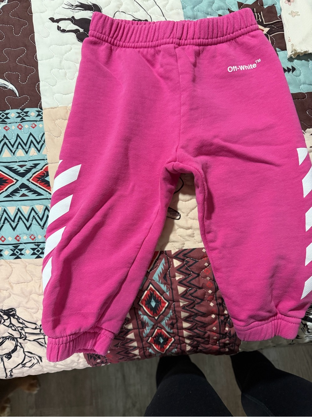 Off-White Kids Pink Jogger Sweatpants with White Chevron